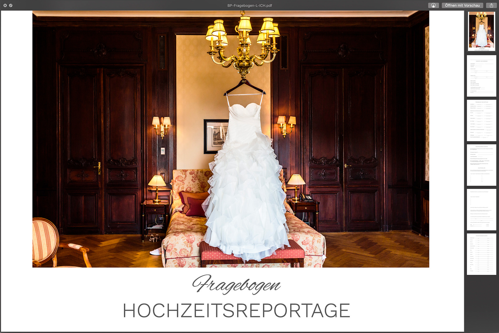 Praktischer Fragebogen für Brautpaare