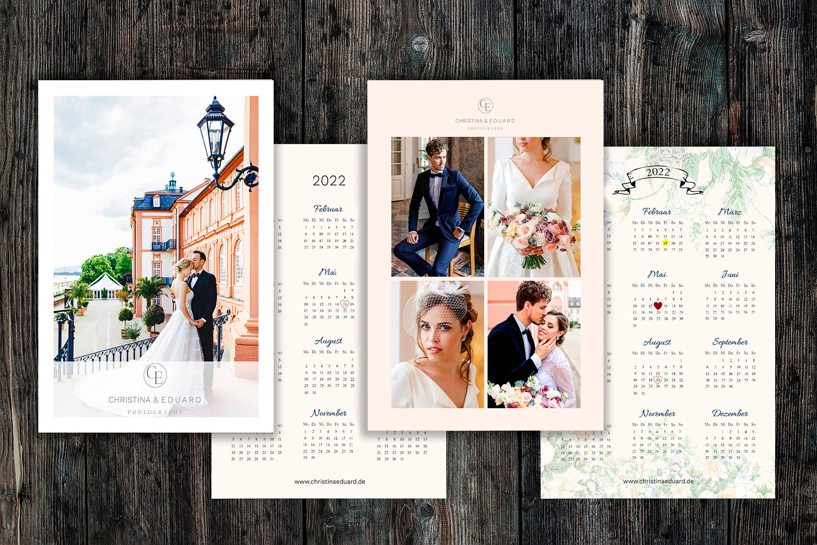 Kalender Postkarte für Kunden Kalender 2022 Photoshop-Vorlagen