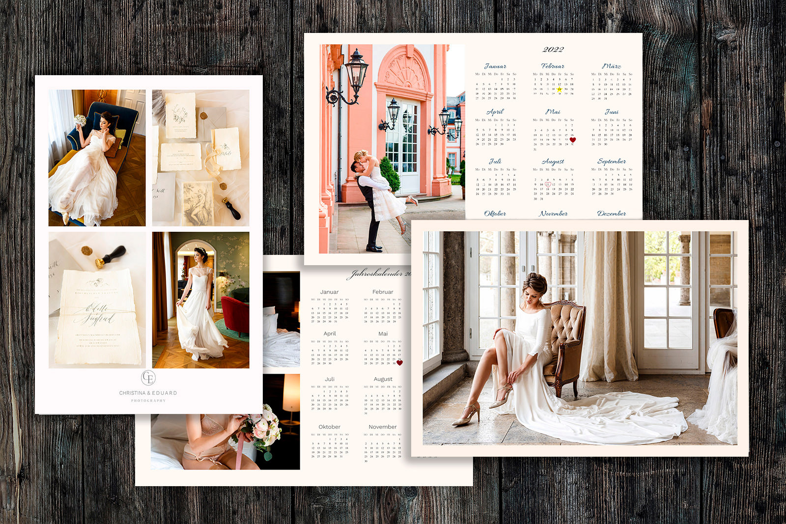 Kalender Postkarten für Kunden Kalender 2022 Photoshop-Vorlagen