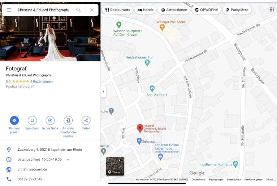 Beschreibung für Unternehmer Profil auf Google